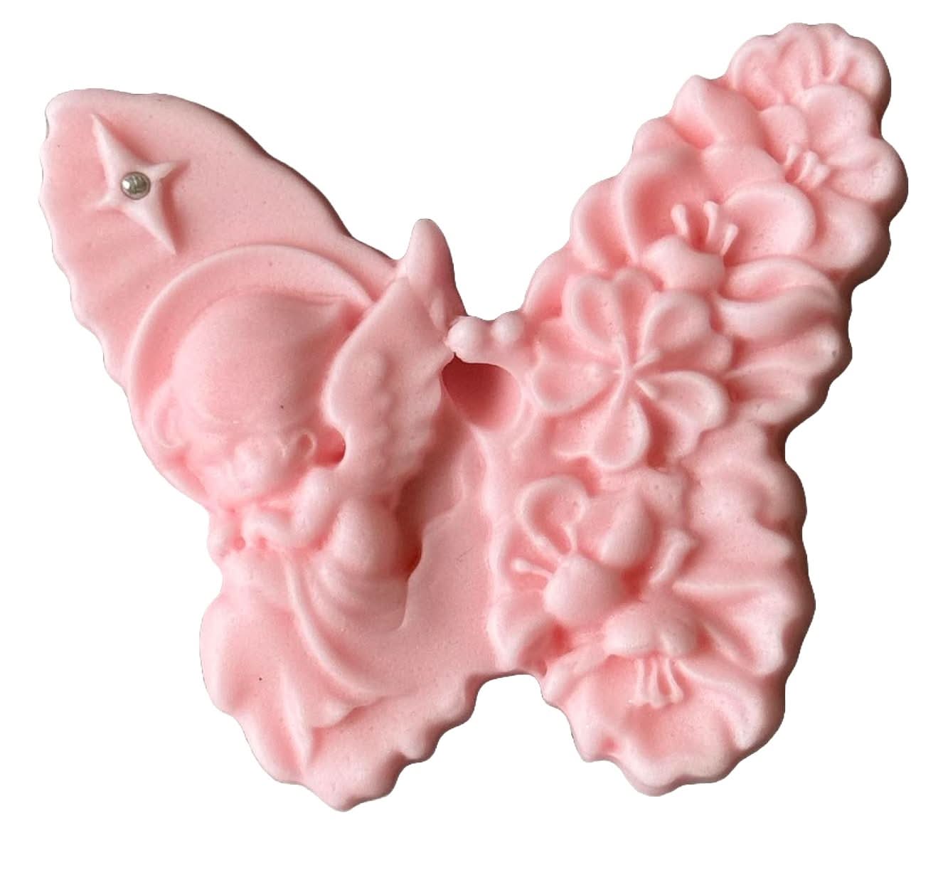 Eetbare suikerdecoratie, Vlinder met engel Decoraties van Sugar Paste Nati Shop