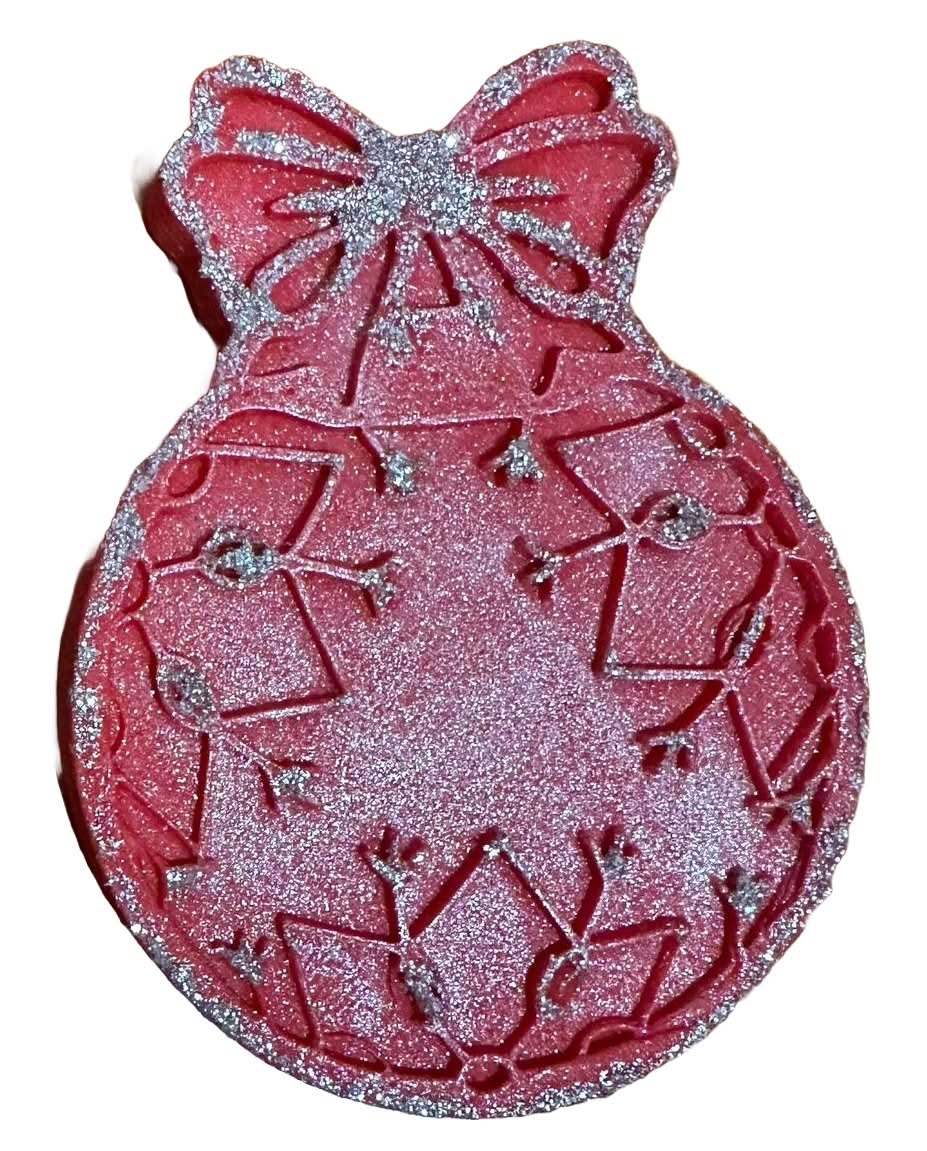 Eetbare suikerdecoratie, kerstboombol, rode Nati Shop