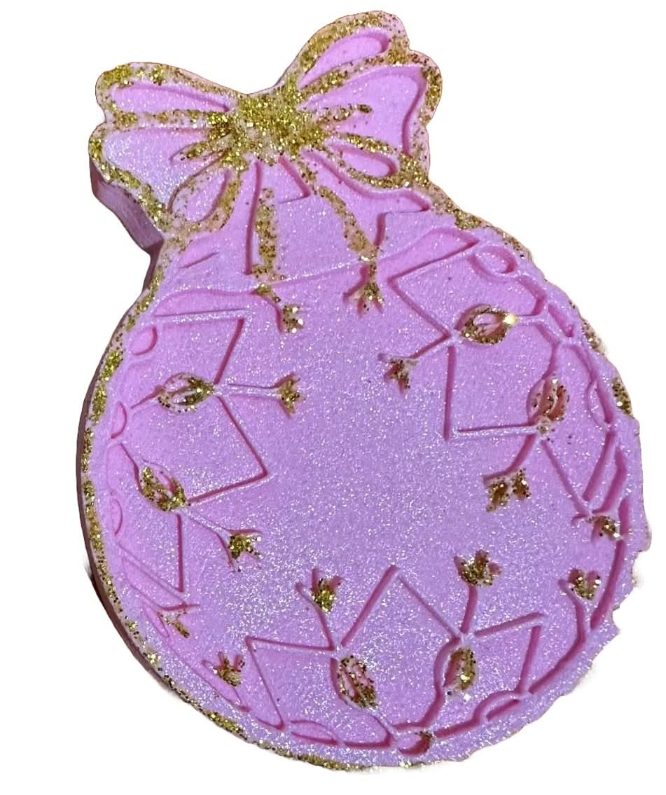 Eetbare suikerdecoratie, kerstboombol, roze decoraties van Sugar Paste Nati Shop