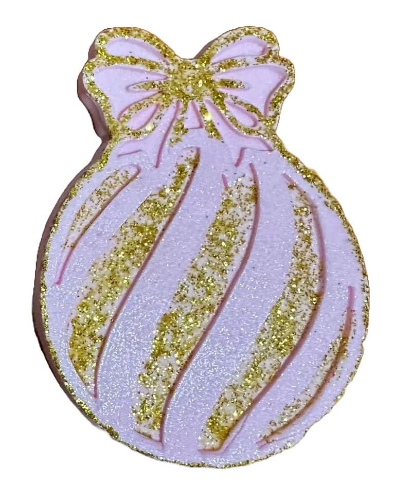 Eetbare suikerdecoratie, kerstboombol, roze decoraties van Sugar Paste Nati Shop