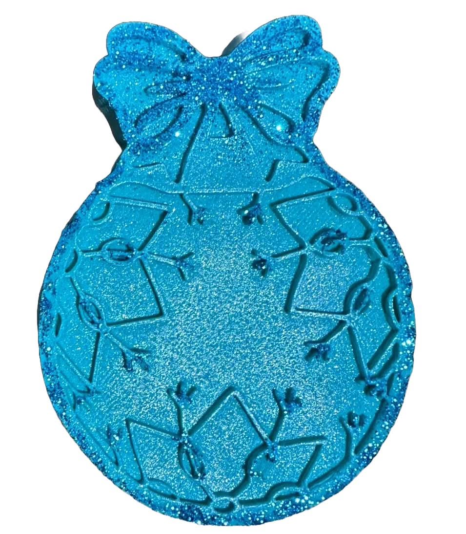 Eetbare suikerdecoratie, kerstboombol, turquoise decoraties van Sugar Paste Nati Shop
