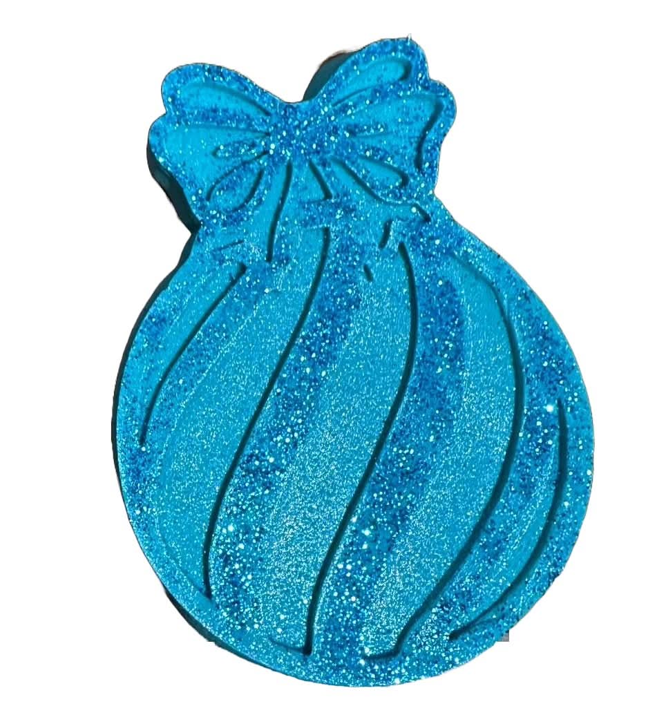 Eetbare suikerdecoratie, kerstboombol, turquoise decoraties van Sugar Paste Nati Shop