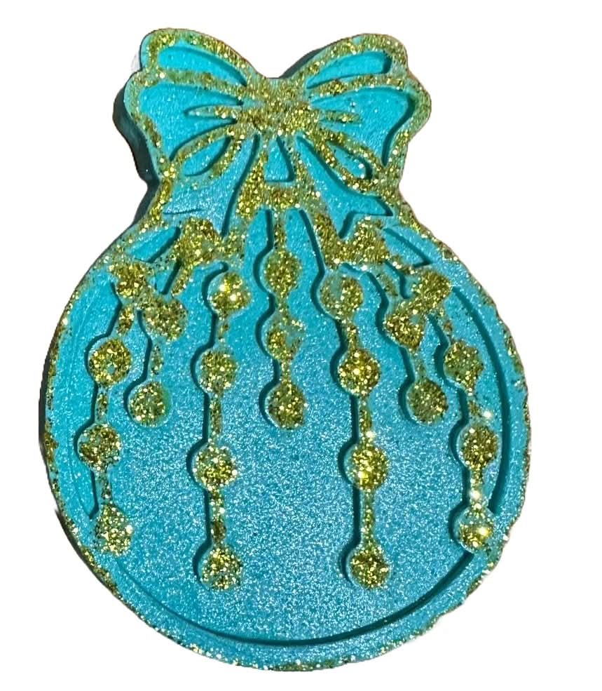Eetbare suikerdecoratie, kerstboombol, turquoise Nati Shop