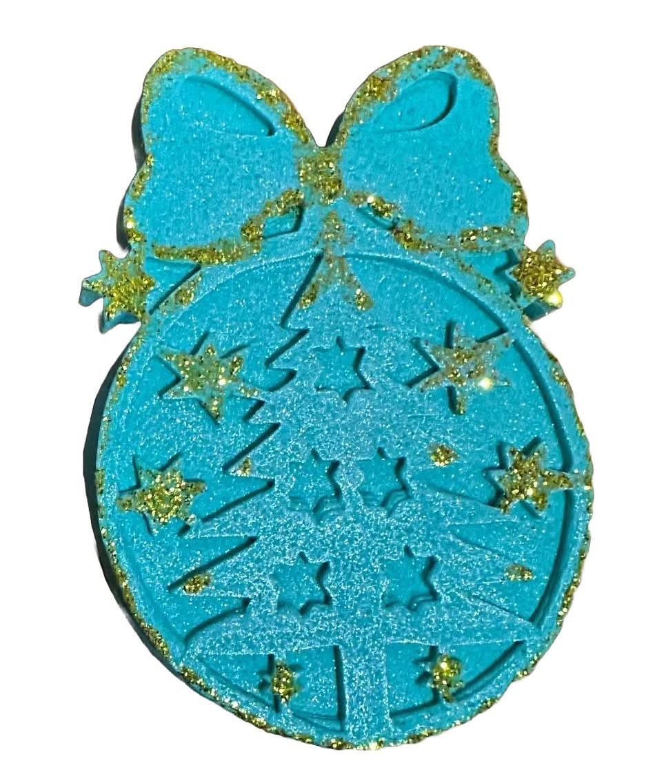 Eetbare suikerdecoratie, kerstboombol, turquoise Nati Shop