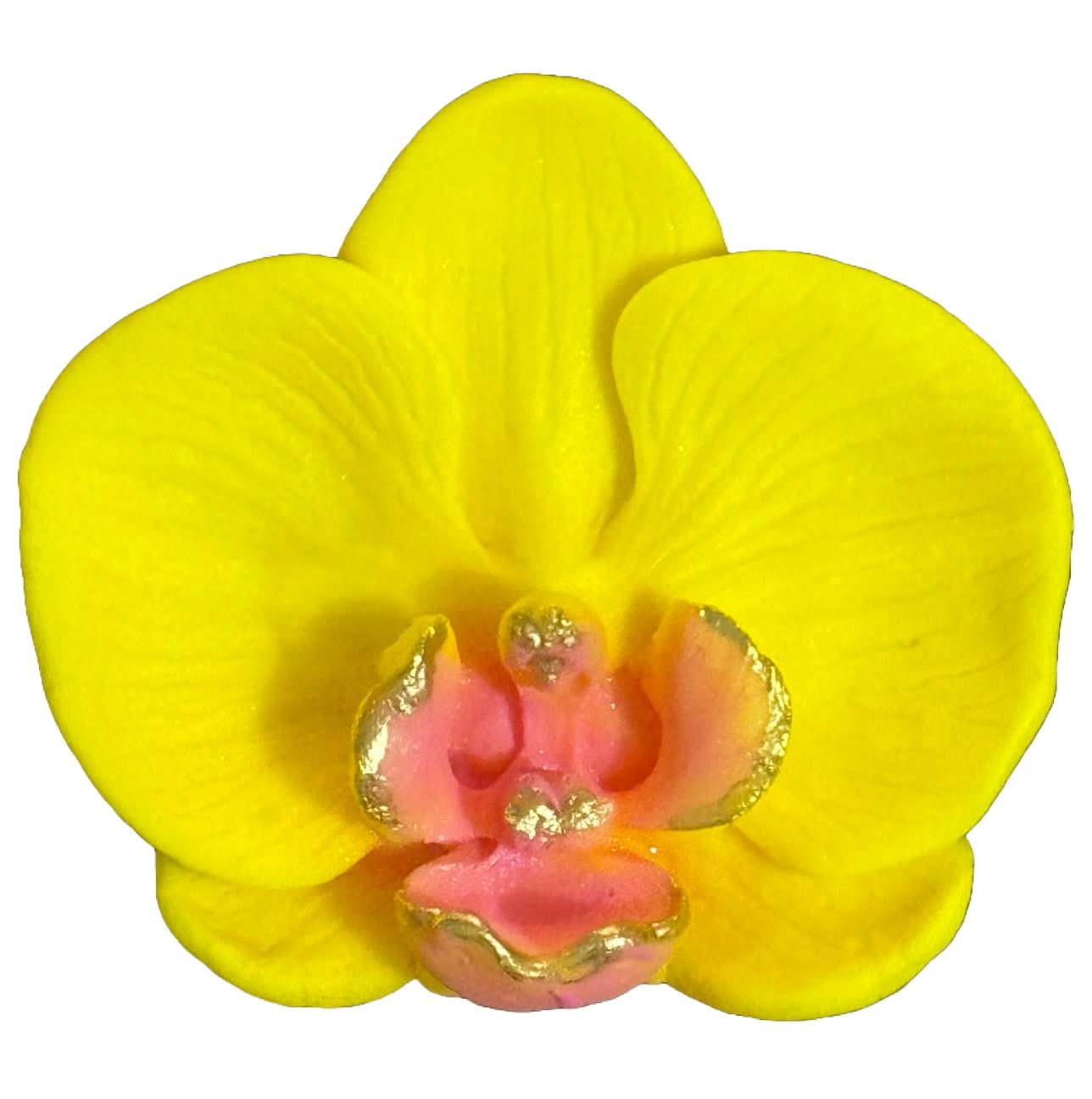 Eetbare suikerdecoratie, Gele Orchidee Suikerpasta Decoraties Nati Shop