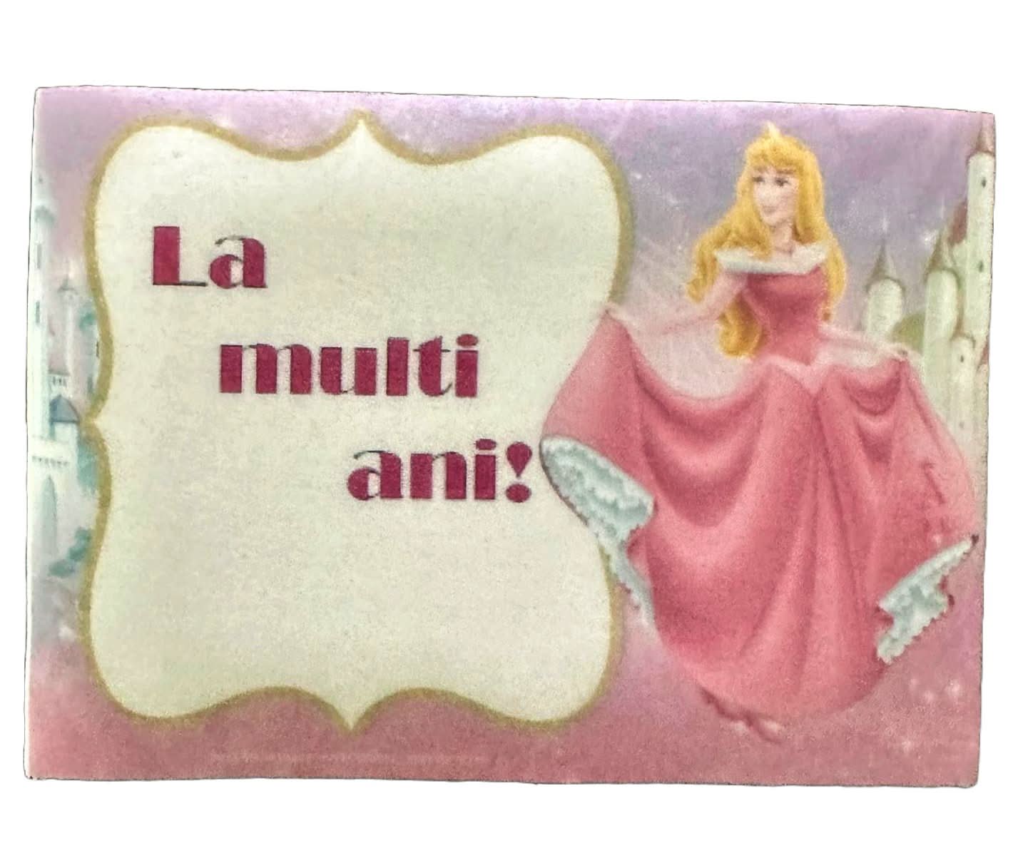 Eetbare suikerdecoratie, prinses Aurora - "Gefeliciteerd met je verjaardag!" Nati-winkel