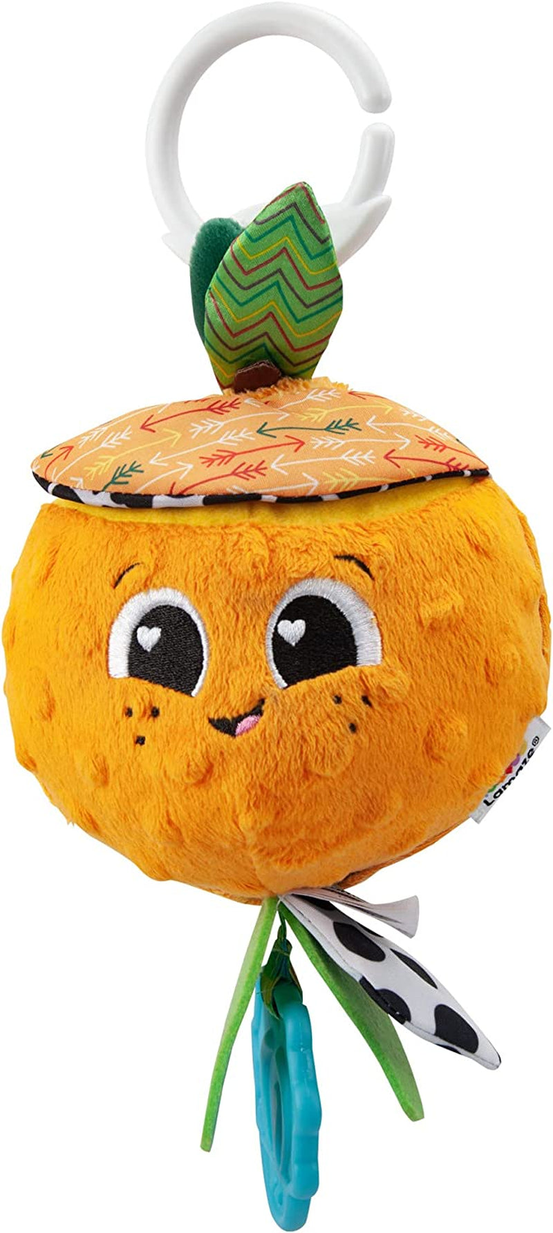 LAMAZE Bea de banaan, clip-on kinderwagen en kinderwagen pasgeboren speelgoed, sensorisch babyspeeltje met kleuren en geluiden, ontwikkelingsspeelgoed voor jongens en meisjes van 0-24 maanden, geel babyspeelgoed Naty Shop Olivia Orange