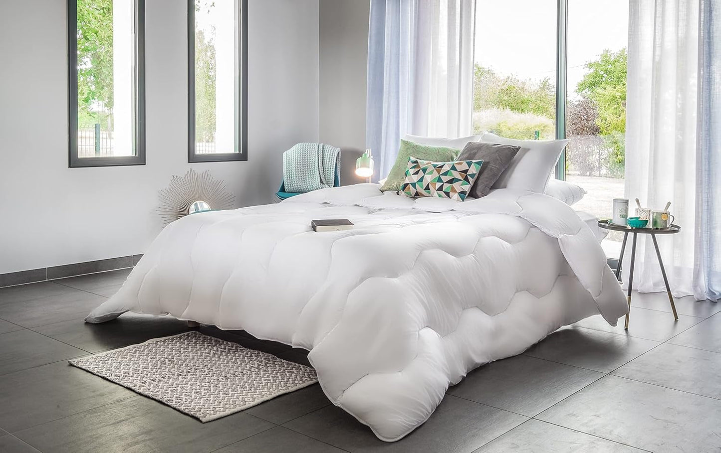 Blanrève - Dekbed Aerelle Blauw - Zeer zacht - donzig en comfortabel - Eenpersoonsbed - Eco Responsible - Comfortvezel voelt goed aan, 140 X 200 Cm Dekbedden en dekbedden Naty Shop