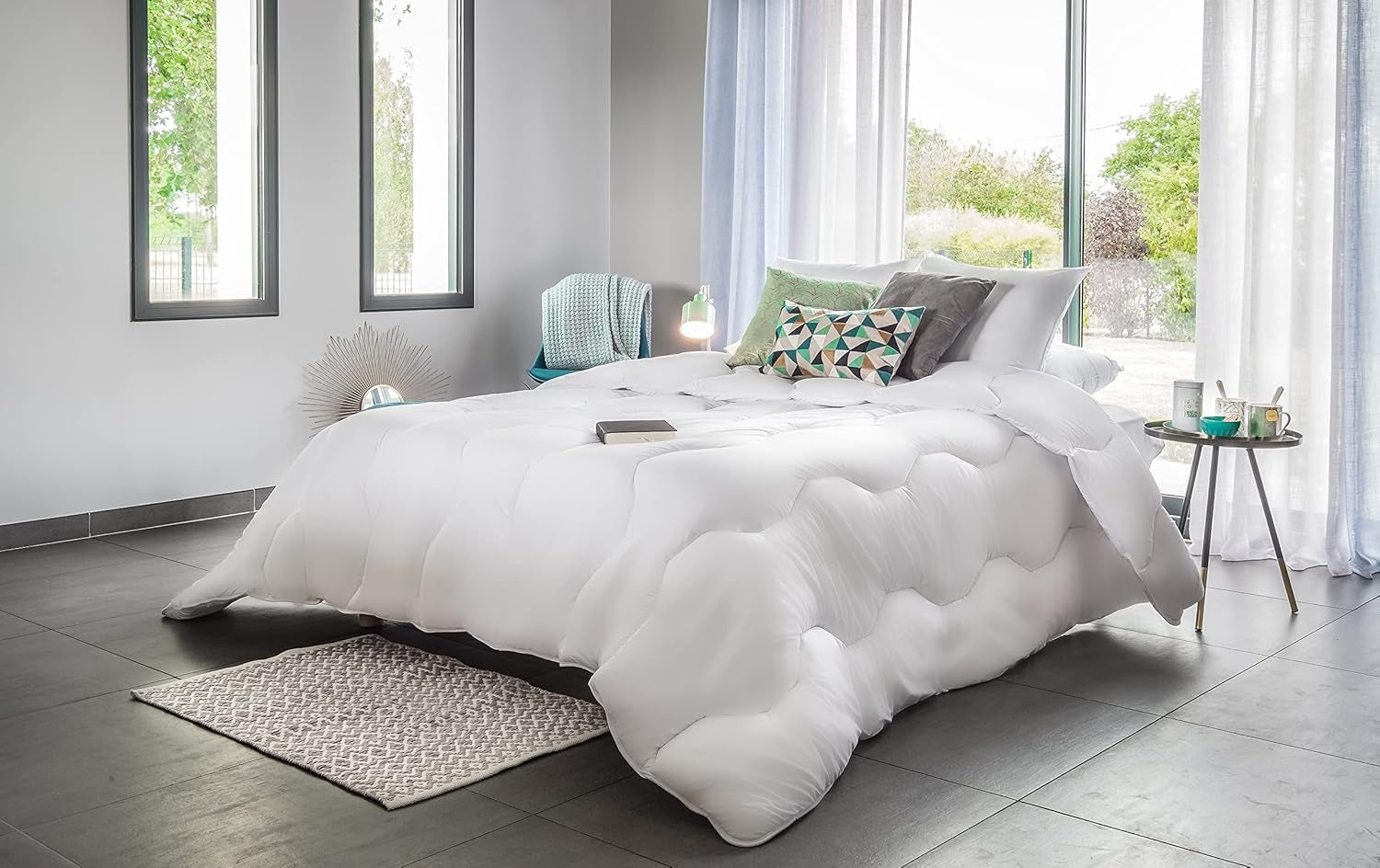 Blanrève - Dekbed Aerelle Blauw - Zeer zacht - donzig en comfortabel - Eenpersoonsbed - Eco Responsible - Comfortvezel voelt goed aan, 140 X 200 Cm Dekbedden en dekbedden Naty Shop
