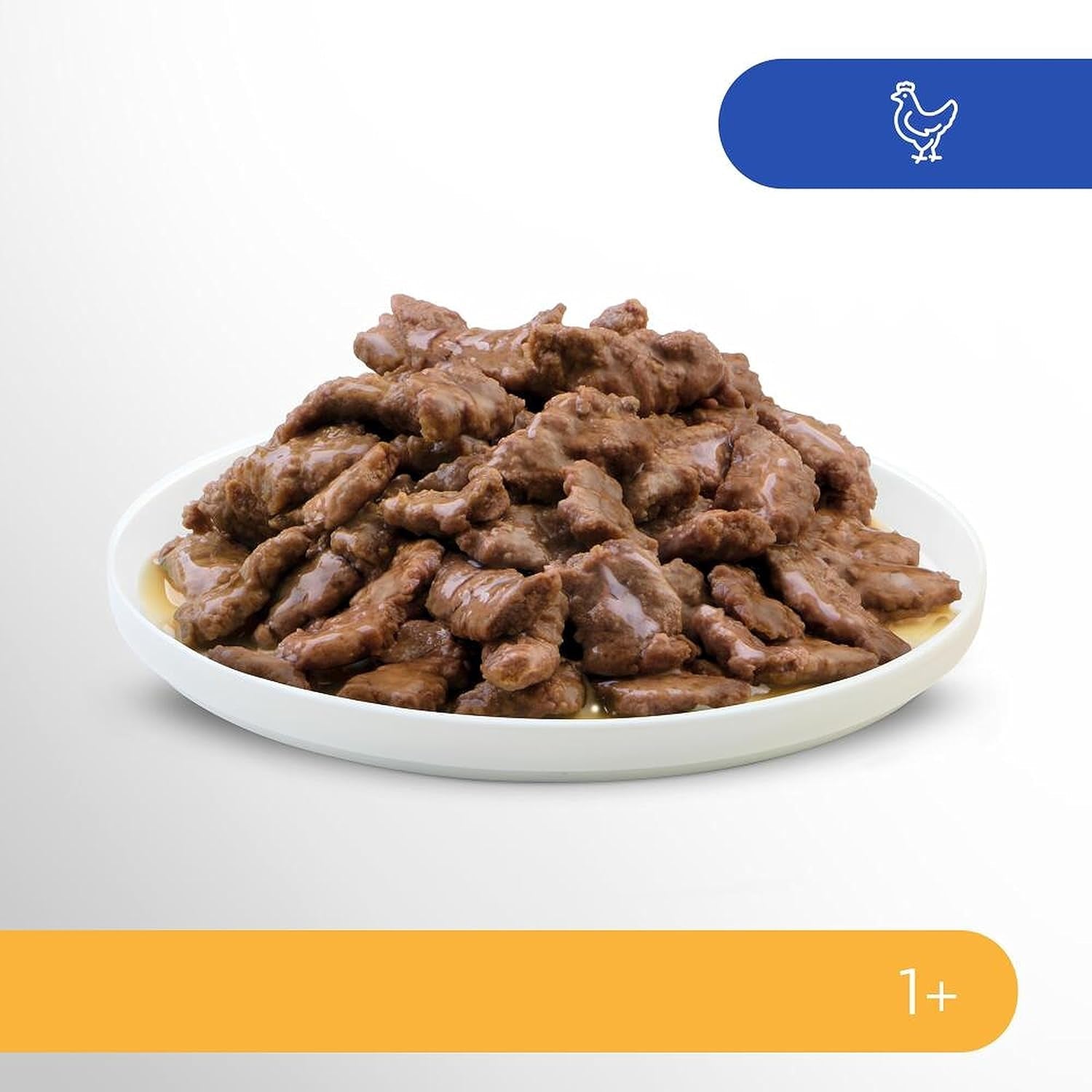 Natvoer voor katten Perfect Fit Sensitive 1+ met kip in saus, 12 zakjes, 12 x 85g - Premium natvoer voor gevoelige katten vanaf 1 jaar, zonder tarwe en soja, ter ondersteuning van de spijsvertering