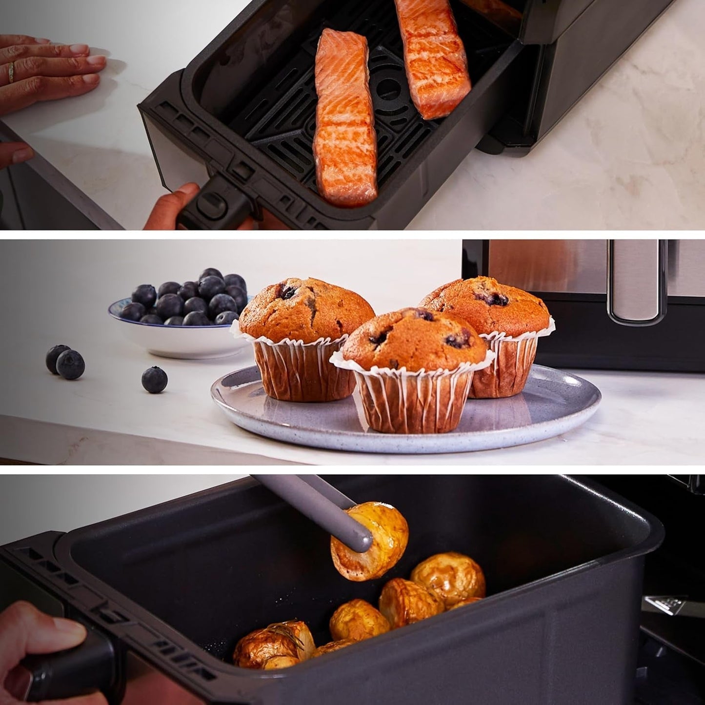 Kenwood Khealthy Twin Airfryer, 8L (2X4L), dubbele kamer, 8 programma's, Dual Cook & Sync Finish-functie, touchscreen Apparaten Naty Shop