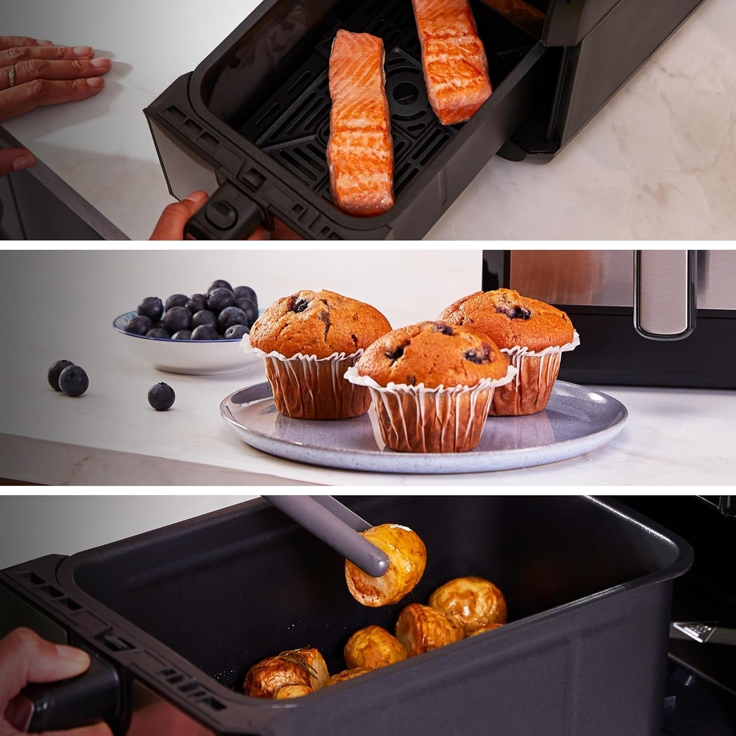Kenwood Khealthy Twin Airfryer, 8L (2X4L), dubbele kamer, 8 programma's, Dual Cook & Sync Finish-functie, touchscreen Apparaten Naty Shop