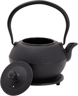 Juvale Japans theeservies met gietijzeren theepot (1200 ml), schotel en 2 kopjes, theeservies in Tetsubin-stijl, zwart