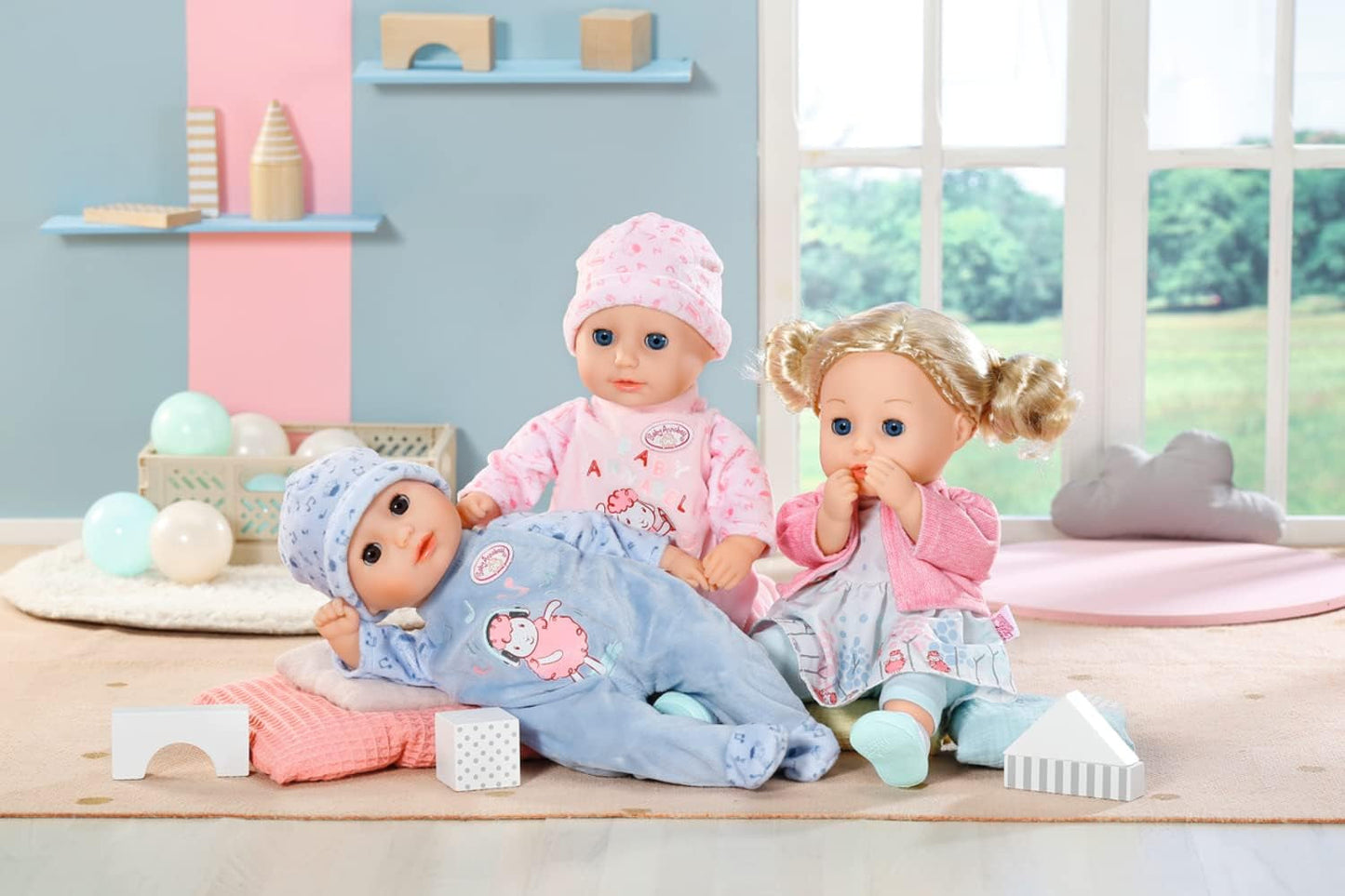 Annabell Kleine Annabell zachte pop 36cm, met stoffen lijfje en slaapogen, 36cm, 709870 Zapf Creation