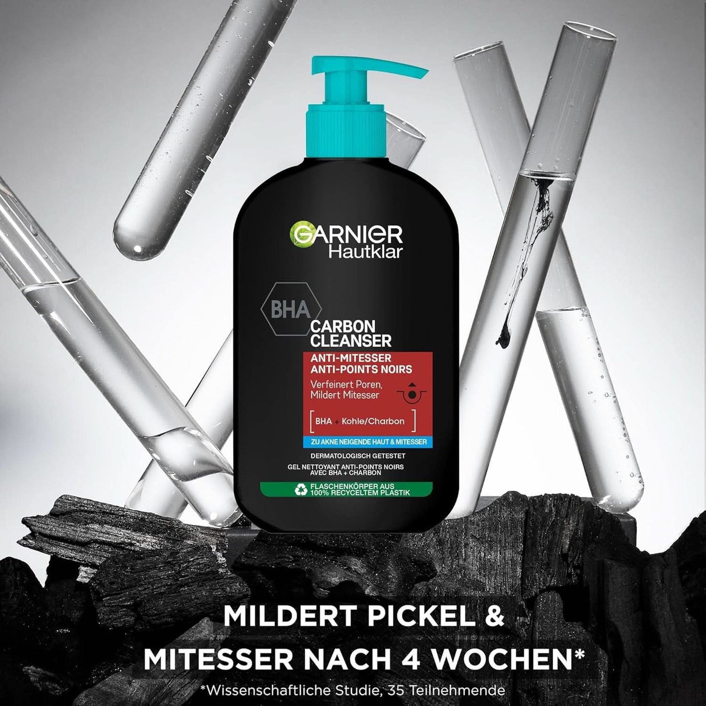 Garnier Charcoal Cleanser Gezichtsreinigingsgel tegen mee-eters en puistjes 250ml Douche & Bad Naty Shop