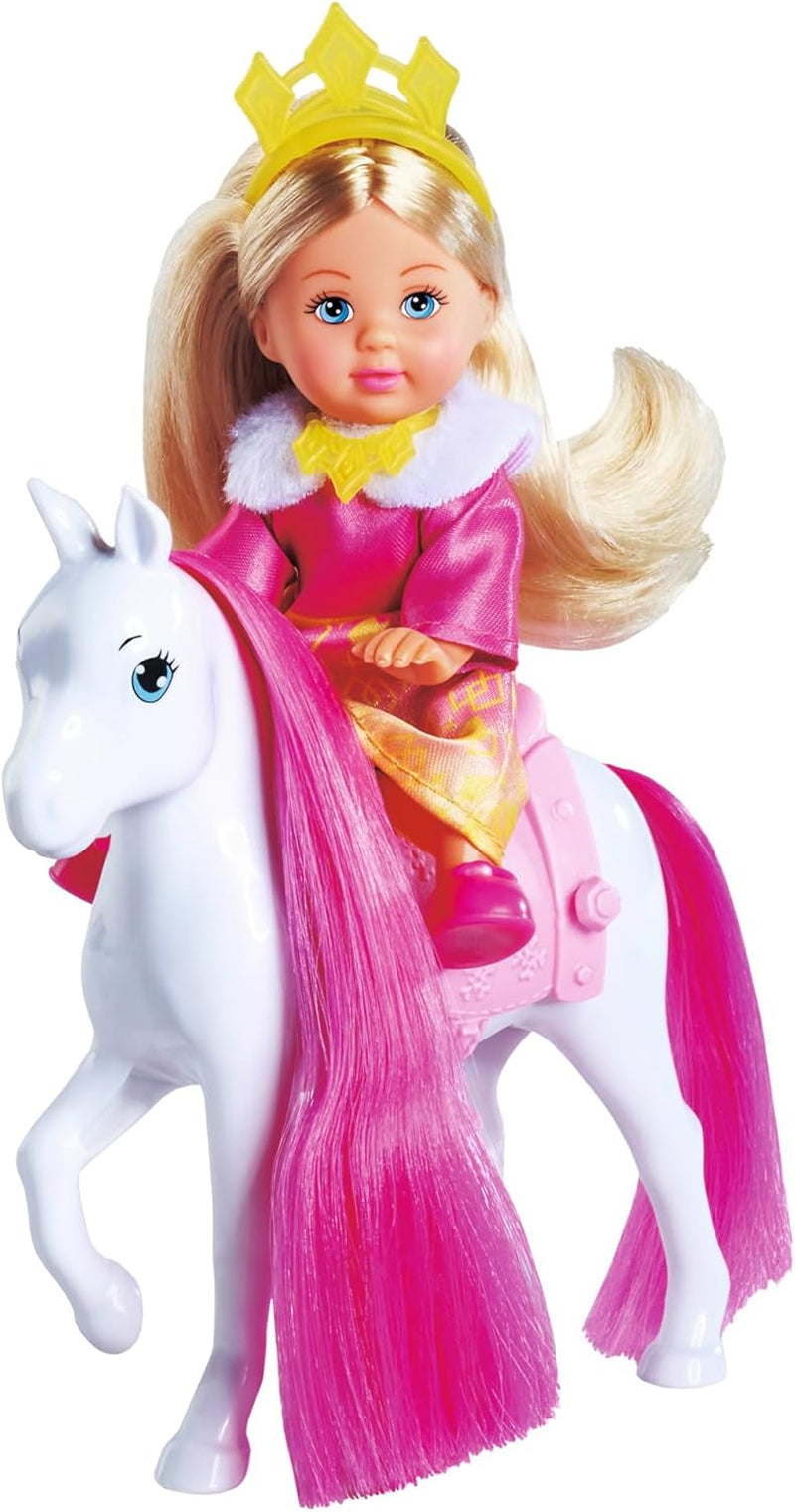 Simba Evi Love Princess Ride, prinsessenpop met slee en winterpaard, prinsessenaccessoires, 12 cm, vanaf 3 jaar