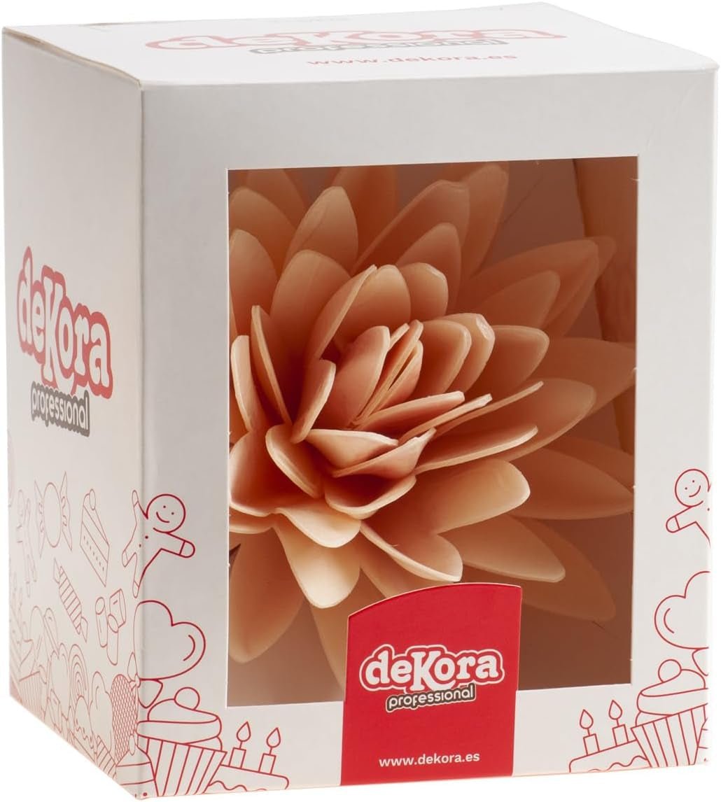 dekora - Reuzebloem 12,5 cm - Herfstdahlia - Glutenvrij, lactosevrij, veganistisch - Taartdecoraties voor bruiloften, verjaardagen en desserts - Gemakkelijk te gebruiken Naty Shop Suikerpasta