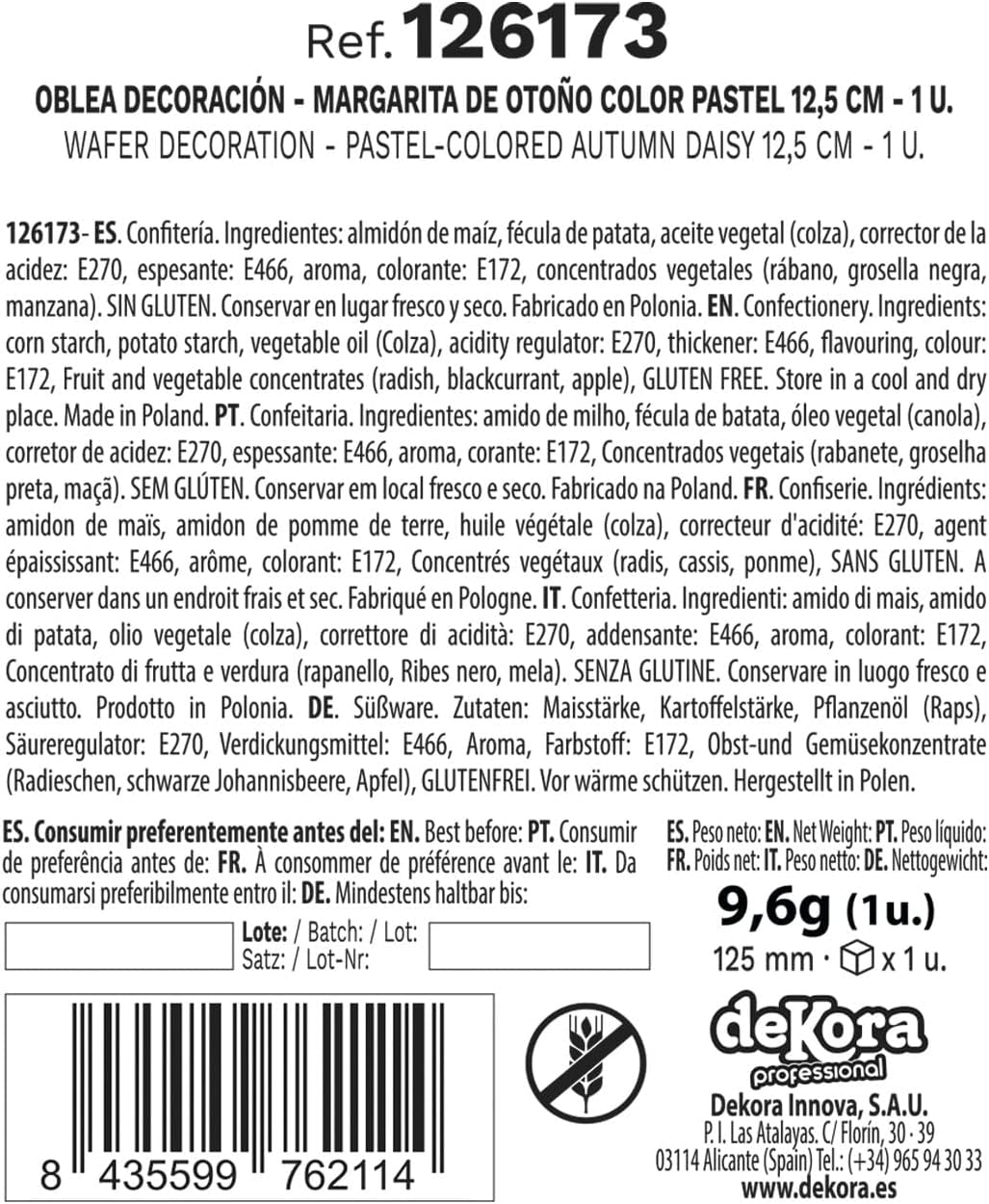 dekora - Reuzebloem 12,5 cm - Herfstdahlia - Glutenvrij, lactosevrij, veganistisch - Taartdecoraties voor bruiloften, verjaardagen en desserts - Gemakkelijk te gebruiken Naty Shop Suikerpasta