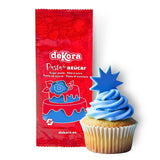 Dekora - Witte suikerpasta-fondant 150g - Perfect voor taarten en bakdecoraties - Gluten- en lactosevrij - Vanillesmaak - Zacht, flexibel en gemakkelijk te vormen voor creatieve decoraties Naty Shop Blauwe Suikerpasta