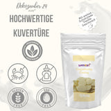 Dekozauber24 couverturedruppels, wit, 500g, met witte chocolade- en vanillesmaak, Deco Melts-chips, magnetronbestendig, voor cake pops, cakes, vlaaien, vlaaien, dripping of icing Naty Shop Suikerpaste