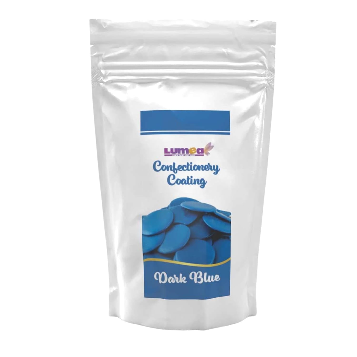 Dekozauber24 couverturedruppels, wit, 500g, met witte chocolade- en vanillesmaak, Deco Melts-chips, magnetronbestendig, voor cakepops, cakes, taarten, vlaaien, dripping of icing Suikerpasta Naty Shop Donkerblauw