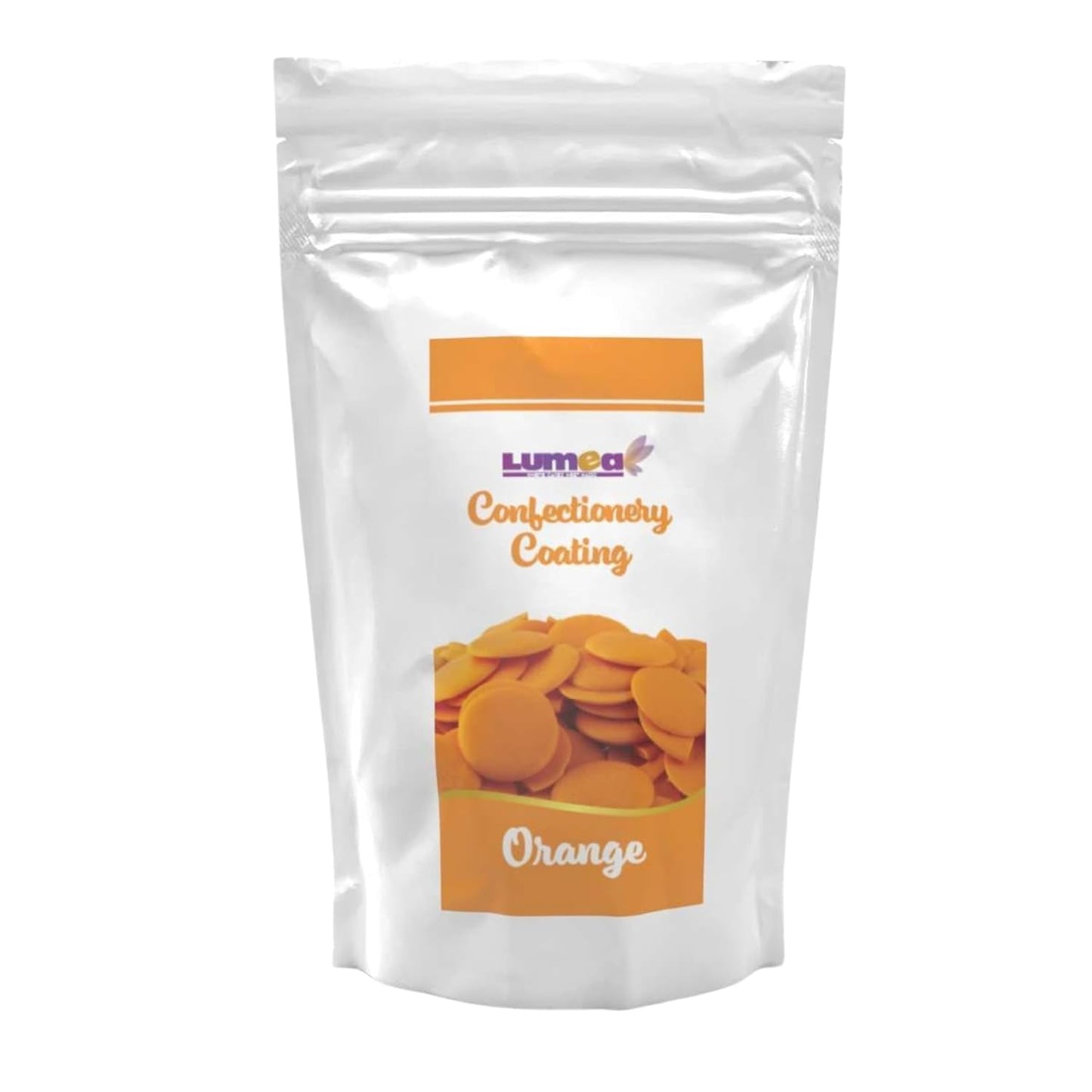 Dekozauber24 couverturedruppels, wit, 500g, met witte chocolade- en vanillesmaak, Deco Melts-chips, magnetronbestendig, voor cake pops, cakes, taarten, vlaaien, dripping of icing Naty Shop Suikerpaste Oranje