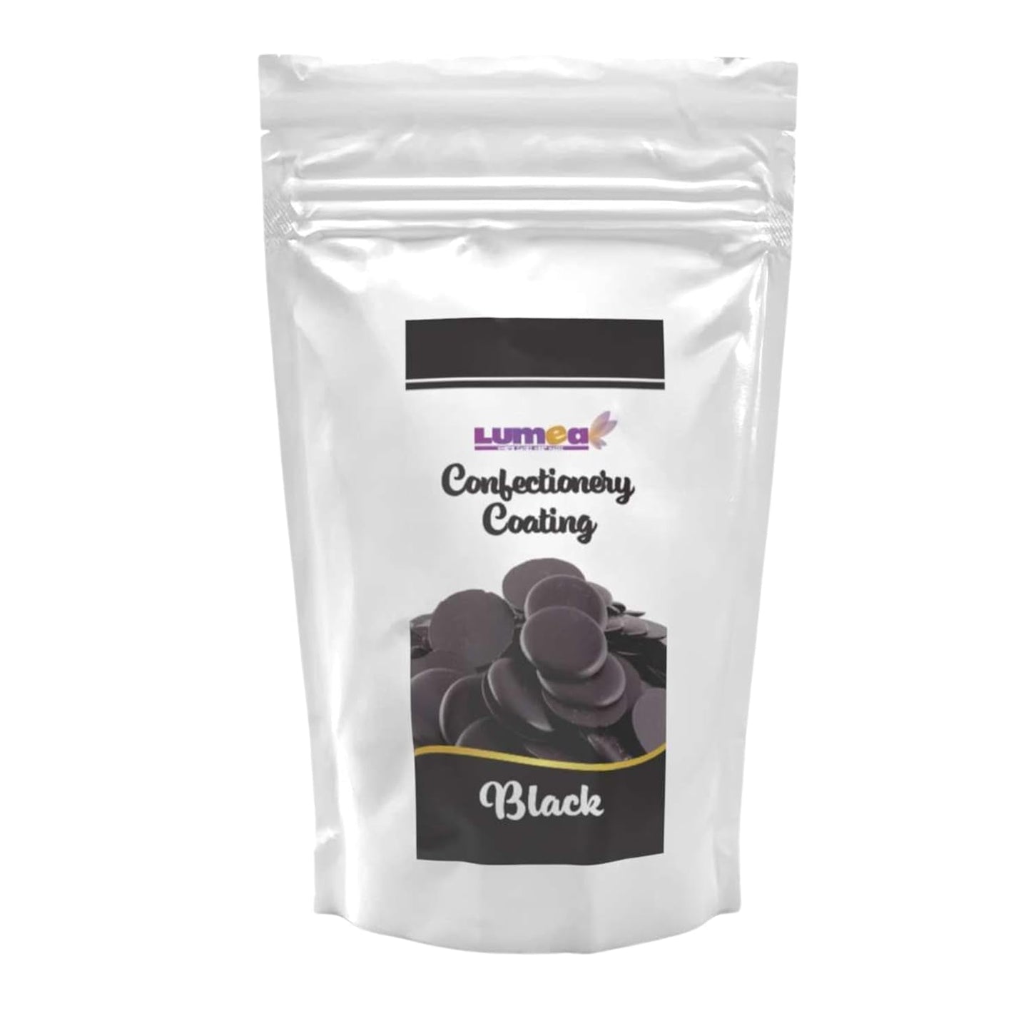 Dekozauber24 couverturedruppels, wit, 500g, met witte chocolade- en vanillesmaak, Deco Melts-chips, magnetronbestendig, voor cakepops, cakes, taarten, vlaaien, dripping of glazuur Naty Shop Suikerpaste Zwart