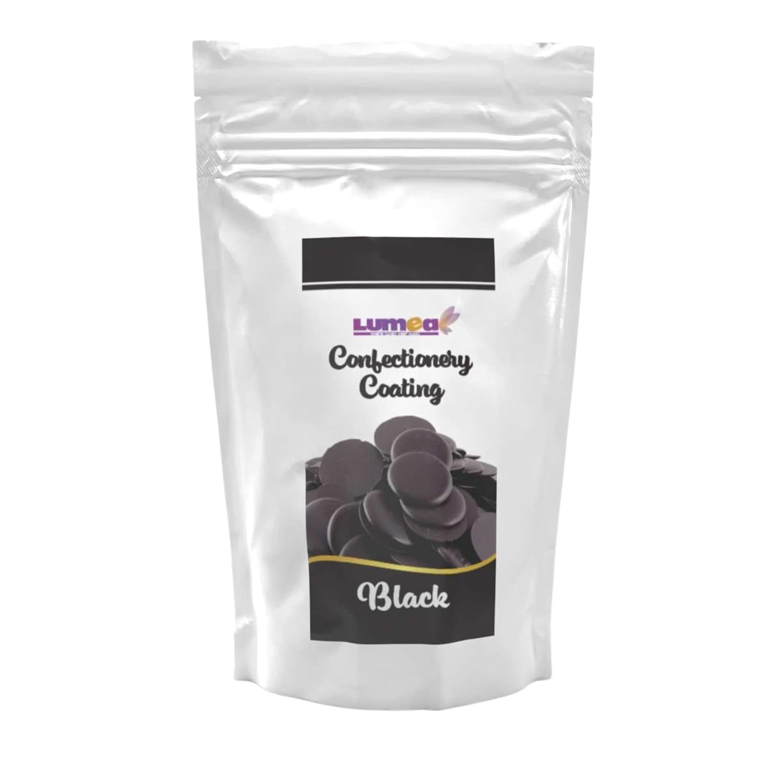 Dekozauber24 couverturedruppels, wit, 500g, met witte chocolade- en vanillesmaak, Deco Melts-chips, magnetronbestendig, voor cakepops, cakes, taarten, vlaaien, dripping of glazuur Naty Shop Suikerpaste Zwart