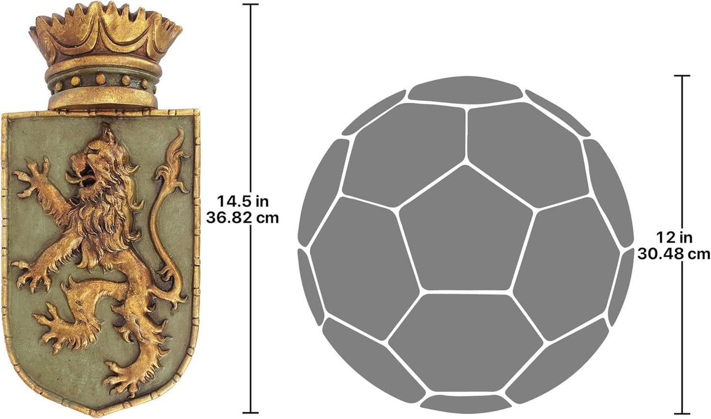 Design Toscano Middeleeuws schild Verticale leeuw, wandsculptuur Beeldjes en sculpturen Naty Shop