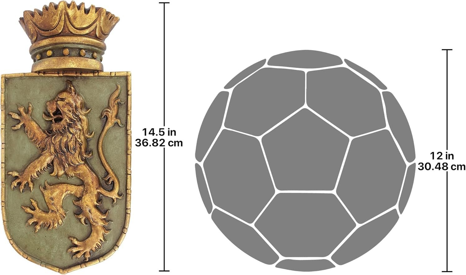 Design Toscano Middeleeuws schild Verticale leeuw, wandsculptuur Beeldjes en sculpturen Naty Shop