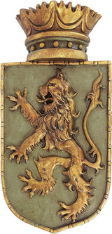 Design Toscano Middeleeuws schild Verticale leeuw, wandsculptuur Beeldjes en sculpturen Naty Shop Rampant Medieval Shield