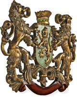 Design Toscano Middeleeuws schild Staande leeuw, wandsculptuur Beeldjes en sculpturen Naty Shop De vijver oversteken