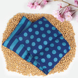 Kersensteenkussen Magnetron- en ovenbestendig - Blauw met strepen en stippen I Handgemaakt I Gemaakt in Duitsland I Ca. 20 X 60Cm I Oeko-Tex katoen I Nekkussen Cervicale orthopedische kussens Naty Shop