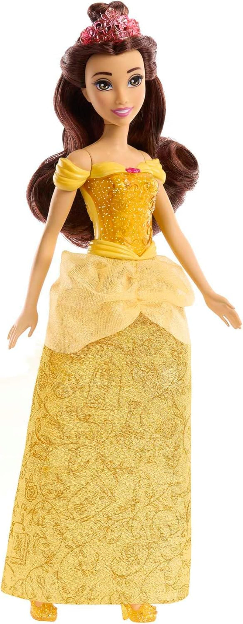 Mattel Disney Princess speelgoed beweegbare Belle modepop met fonkelende kleding en accessoires Disney film geïnspireerd cadeau voor kinderen HLW11 Naty Shop poppen