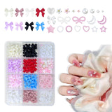 3D Nail Art Decoraties, 1 Doos Nail Art Charms, Gemengde Stijl Bloem Hart Strik Nail Art Charms, Hars Nail Art Decoraties, Voor Nail Art Decoraties, DIY Craft Accessoires