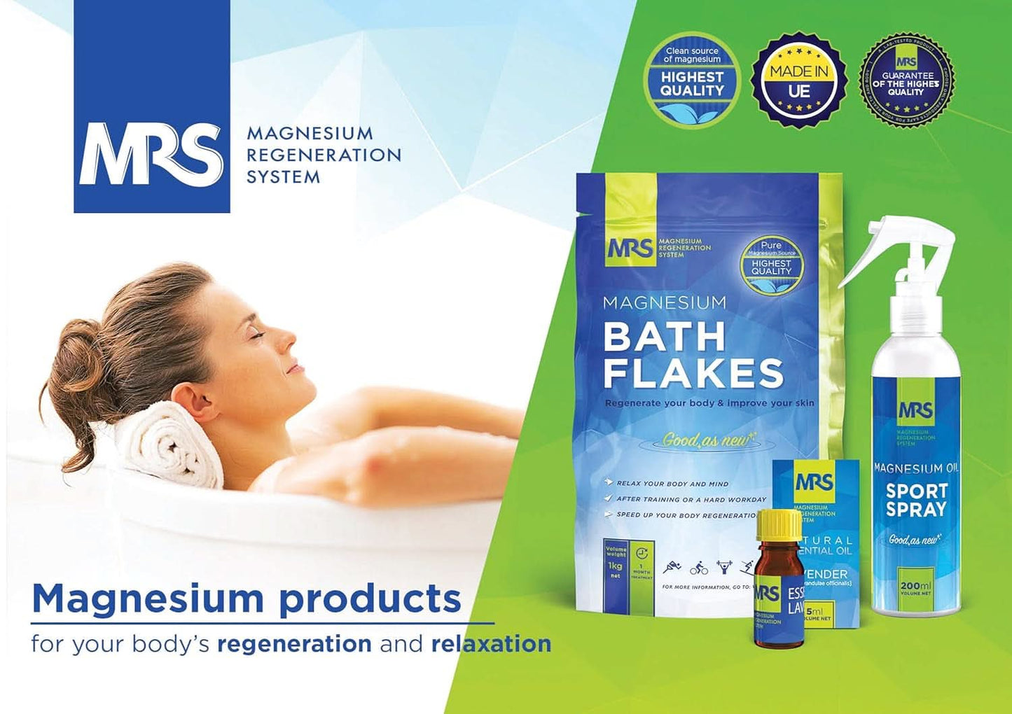 MRS 100% natuurlijke magnesiumchloridevlokken - ideaal badzout voor een voetenbad, vol bad en tegen magnesiumtekort - 4 Kg Douche en Bad Naty Shop