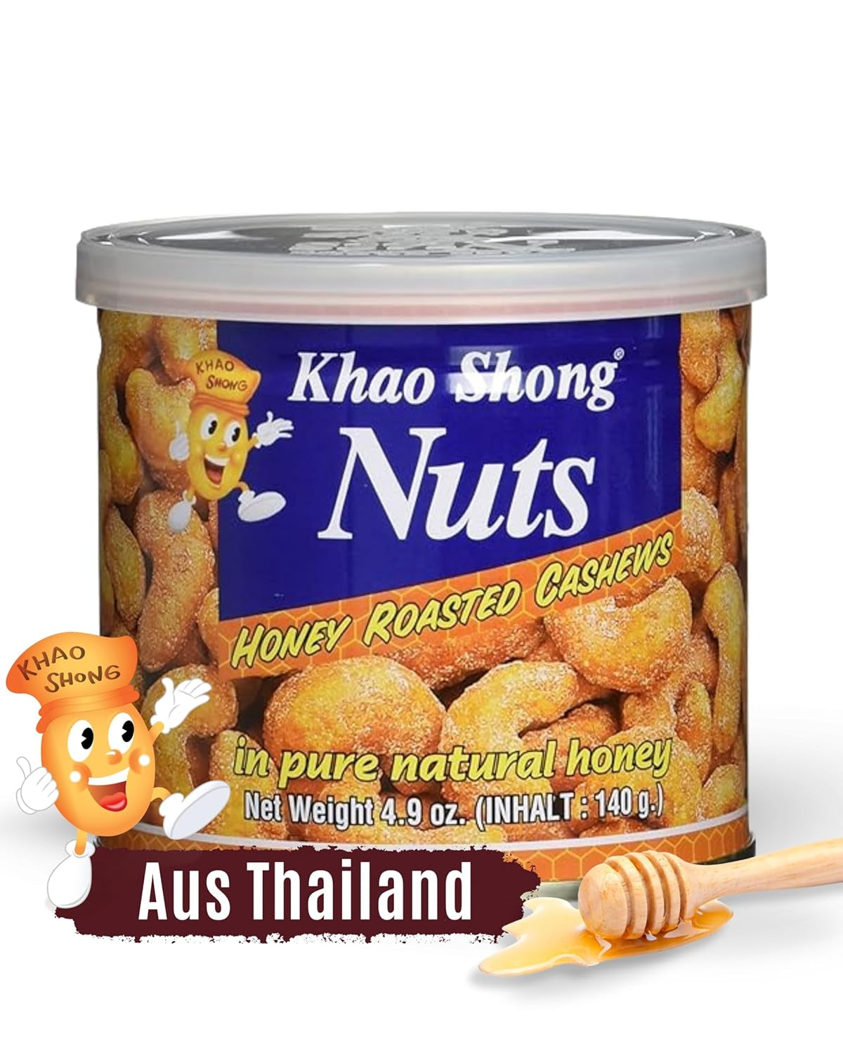 Khao Shong Gebakken groene erwten met wasabi, knapperige erwten in een pittig beslag, een vetarm alternatief voor noten, medium pikant, 1 blik van 140 g | 140 g (1 pakje)