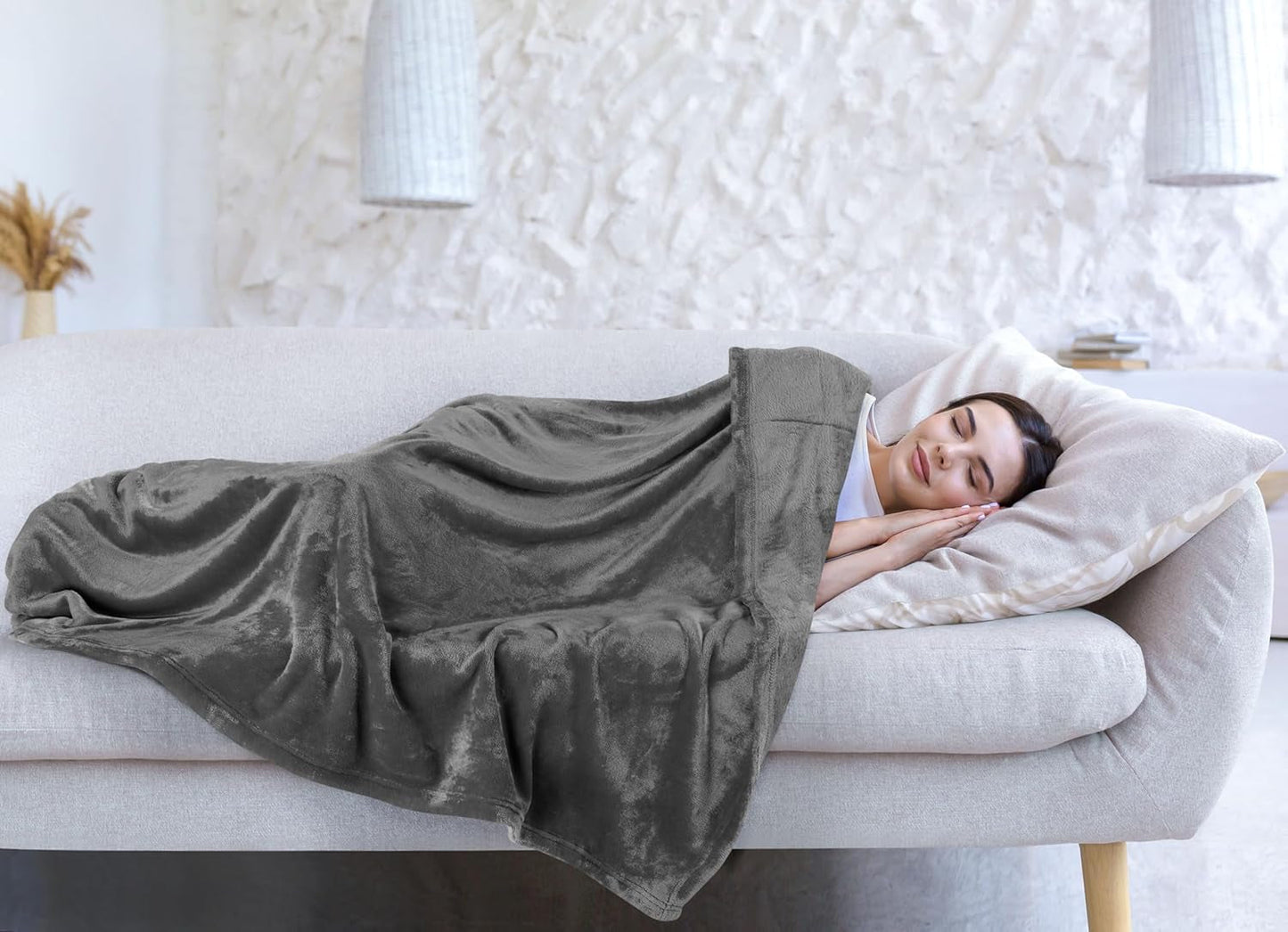 Utopia Bedding Gezellige fleecedeken [228x228 cm, grijs] Zachte, lichte, warme en pluizige deken Comfortabele en ademende deken voor slaapbank, bank, bedden en dekens Besuche den Utopia Bedding-Store