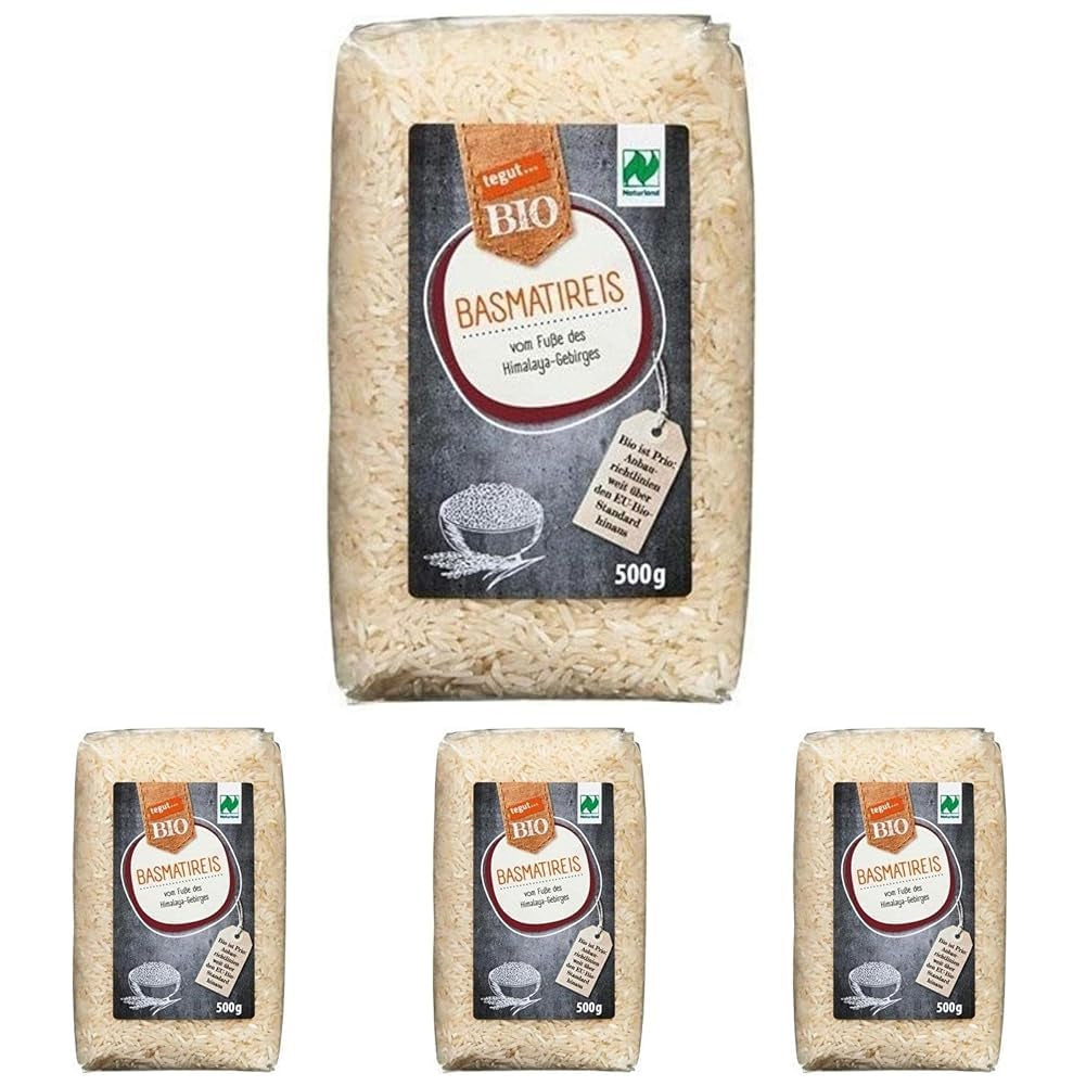 tegut... Biologische basmatirijst, 500 g (pak van 4)