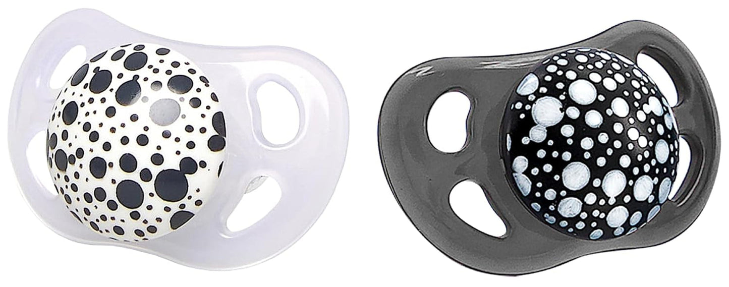 Twistshake Babyfopspenen – 2 stuks | Orthodontische vorm | Ultralicht | Zachte siliconen speen | BPA-vrij | Geschikt voor baby's vanaf 6 maanden | Grijs-wit