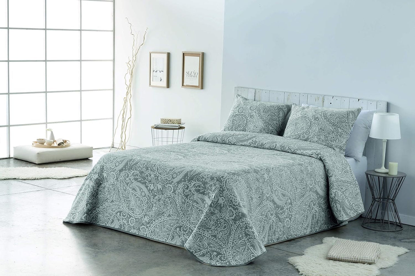 VIALMAN Lichte deken Sofia 29, Katoen Polyester, Bruin, Cama 135: 230 X 270 Cm Bedden en Dekens Besuche den VIALMAN-Store Grijs 135X190 Cm