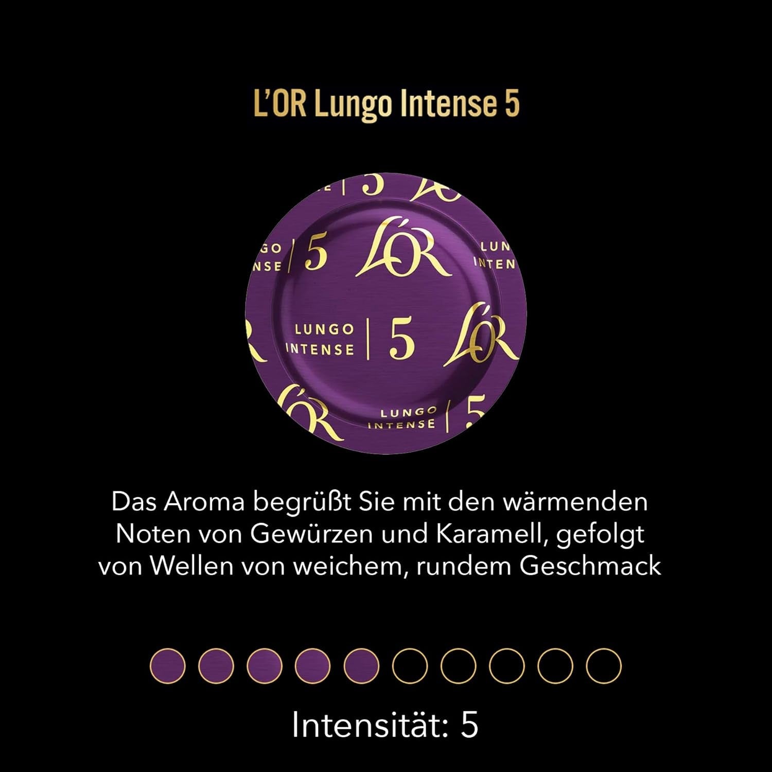 L'OR Suprême Lungo Intense 5, mild, Intensität 5/10, Nespresso* Pro compatibel Kaffeekapseln, 50 Kapseln