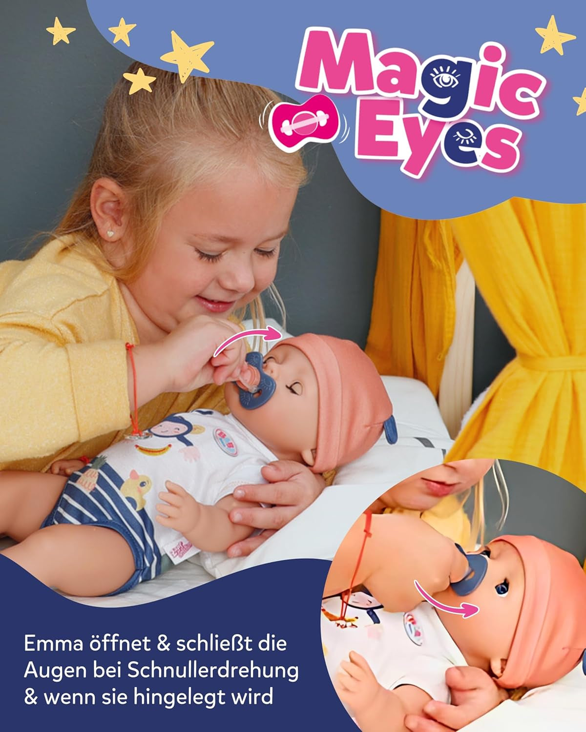 Baby Born Emma Jungle Style pop - 43 cm - 10 functies inclusief accessoires en bodysuit in unisex kleuren - Werkt zonder batterijen - Geschikt voor kinderen vanaf 3 jaar