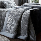 Catherine Lansfield - Geplette fluwelen dubbele sprei van imitatie - polyester, polyester, zilver, 53 x 23 x 53 cm Catherine Lansfield zilveren bedden en dekens 53 x 23 x 53 cm
