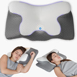 Nekkussen Orthopedisch hoofdkussen Memory Foam Kussen Zijwaartse impactkussen - Ergonomisch ontwerp Holle vorm voor zij-, dorsale en buikimpact Lichtgrijs Cervicale orthopedische kussens Naty Shop Witgrijs 65X34X13Cm