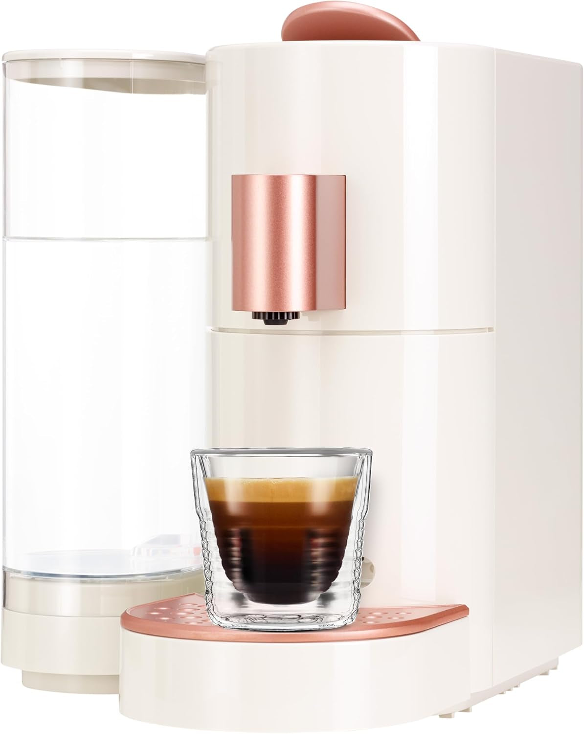 K-FEE TWINS II capsule-espressomachine voor koffie, thee en cacao | Espressomachine voor grote kopjes | Snelle verwarming | Watertank van 2,3 liter | 19 maten | Zwart-koper