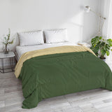 Basic winterdeken, effen en gevoerd, donkergroen/crème, 200X245Cm Quilts en quilts Naty Shop Donkergroen/crème 250X245Cm