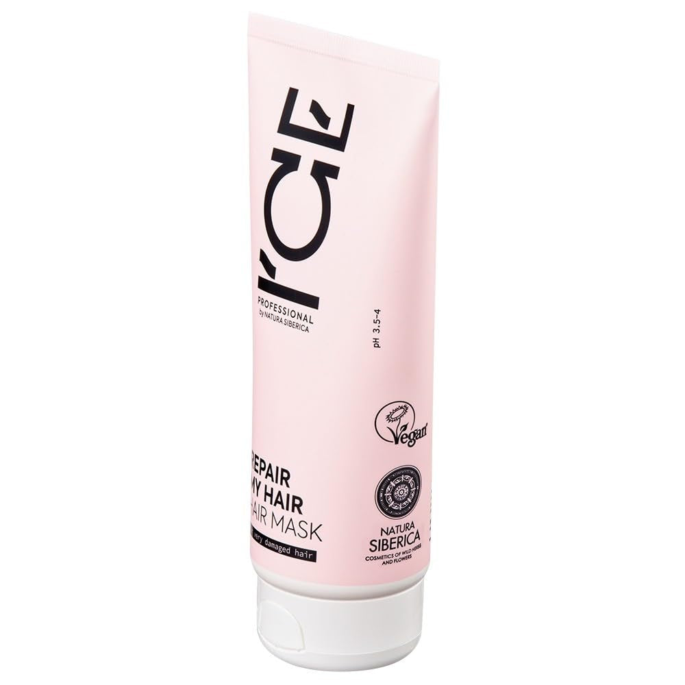 ICE Professional by Natura Siberica Repair My Hair Mask - Intensief reparatiemasker voor beschadigd haar - Met Siberisch cederhout en PRO-keratine - 200 ml Haarmasker Naty Shop