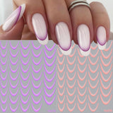 9 kleuren franse nagelstickers franse nagelstickers zelfklevende nagelfolie franse nagels gradiënt stickers franse tip nagelstickers nail art nail design stickers nagel accessoires