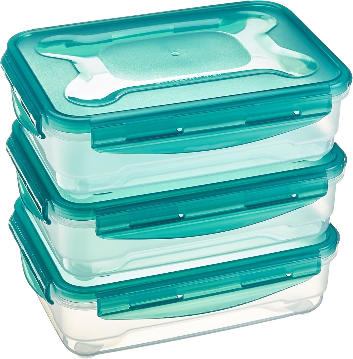Amazon Basics Vriezercontainers in een set, met deksels, lekvrij, stapelbaar, koelkast/vriezer, BPA-vrij, kunststof, magnetron- en vaatwasmachinebestendig, 3 x 1,2 l, transparant Naty Shop voedselbewaardozen enkel 1,2 l